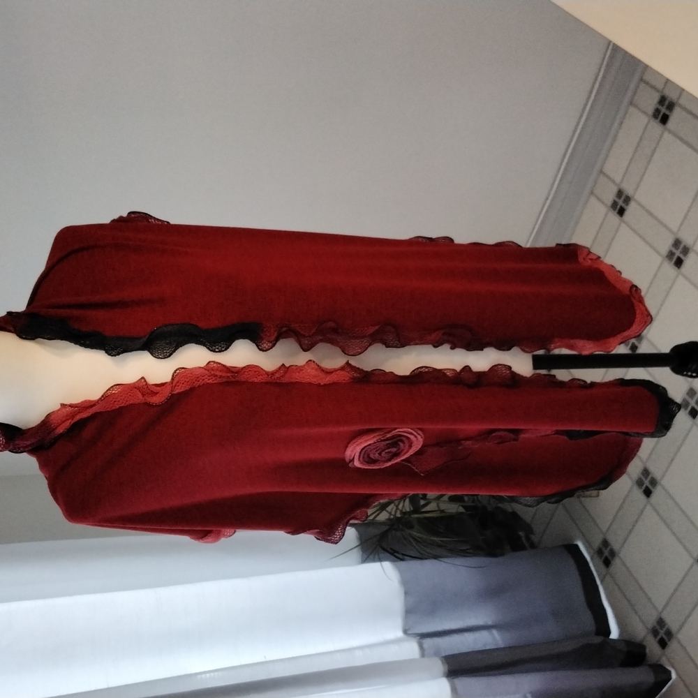Ladies red scarf/wrap, size 68" long x 12" wide
